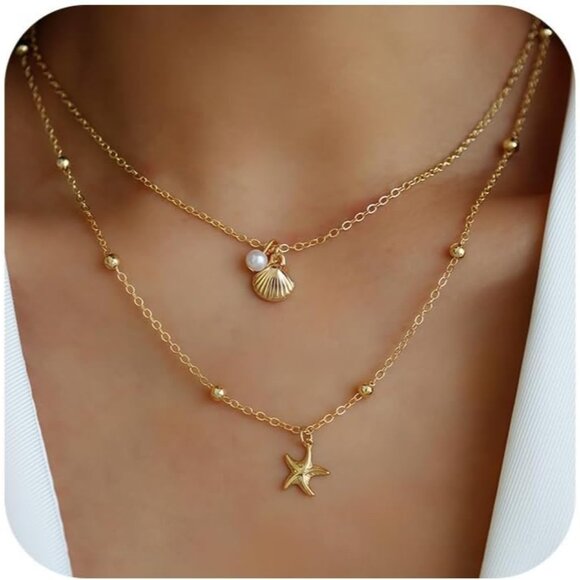 Charming 14K Gold Plated Shell Necklace for Women - Ideal Gift for Any Occasion - Picture 1 of 7
